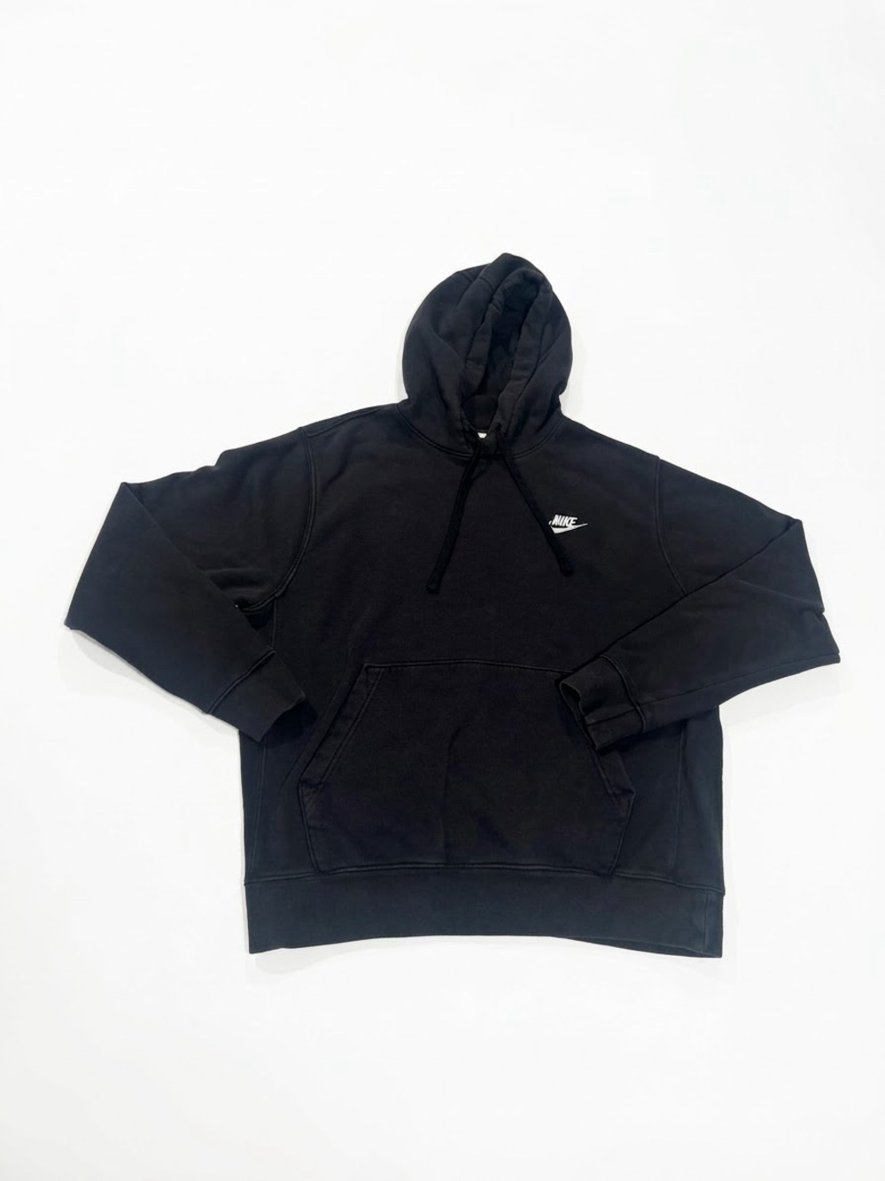 Nike Black Hoodie with Small White Swoosh